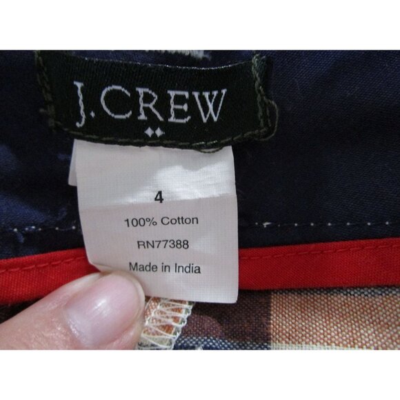 J Crew Womens Madras Plaid Cotton Button Front Mini Skirt Sz 4 India EUC - Picture 6 of 11